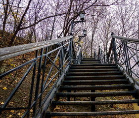 Obraz premium metal stairs up