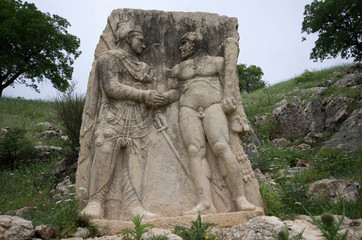 Handshake relief of Hercules and Antiochus in Arsemia ancient region