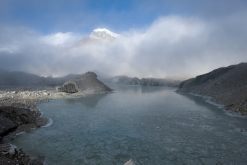 glacier lake in himalaya mountains