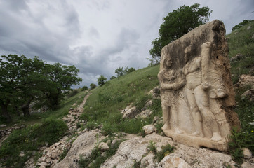 Handshake relief of Hercules and Antiochus in Arsemia ancient region