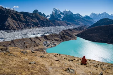 Tableaux sur verre Cho Oyu Gokyo Lake View Himalaya Mountains, Nepal 