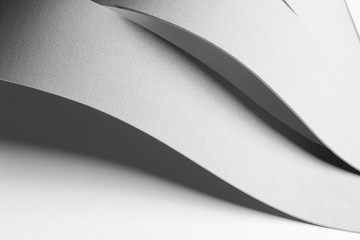 White curved elements, abstract background