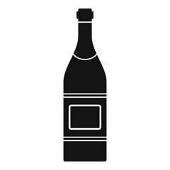 Open champagne bottle icon. Simple illustration of open champagne bottle vector icon for web design isolated on white background