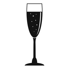 Full champagne glass icon. Simple illustration of full champagne glass vector icon for web design isolated on white background
