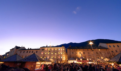 typical Christmas market of the Italian Alps on the border with Austria
