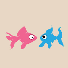 Vector silhouette of couple of fish.