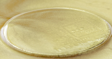 Crypto currency Gold Bitcoin - BTC - Bit Coin in gold paints. 
Macro.