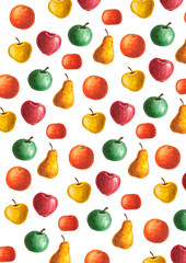 background with watercolor fruits