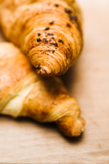 Macro shoot of fresh French croissant