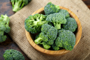 fresh broccoli in a plate