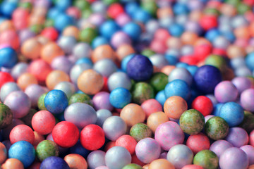 Fototapeta na wymiar Close up of colorful foam balls or pearls