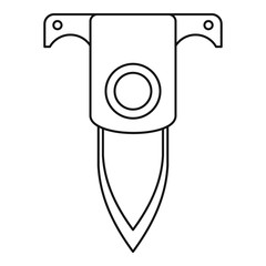 Diving knife icon. Outline diving knife vector icon for web design isolated on white background