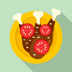 Mexican chicken legs icon. Flat illustration of mexican chicken legs vector icon for web design