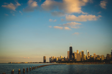 Fototapeta na wymiar Chicago sunset, United States