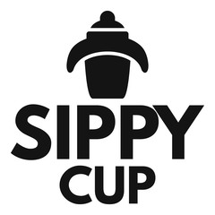 Kid sippy cup logo. Simple illustration of kid sippy cup vector logo for web design isolated on white background