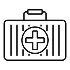 First aid kit icon. Outline first aid kit vector icon for web design isolated on white background