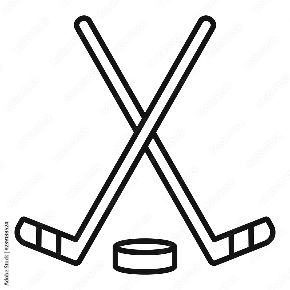 Poster Ice hockey stick icon. Outline ice hockey stick vector icon for web design isolated on white background