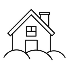 Mountain wood house icon. Outline mountain wood house vector icon for web design isolated on white background