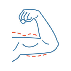 Male arm lift surgery color icon