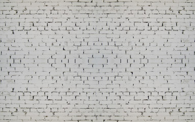 White Brick Wall Texture Background, Abstract Bright White Stone Textured Painted Wall with Cracks. Home Interior Design Element, Empty Brickwork Surface Wallpaper of Light Stone Brick Wall Canvas
