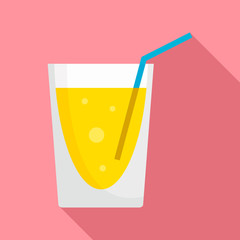 Lemonade cocktail icon. Flat illustration of lemonade cocktail vector icon for web design