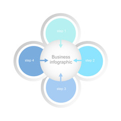 Chart design for business presentations with four steps.