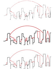 City scape handdraw and line