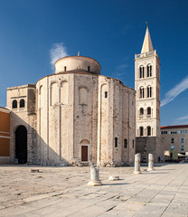 Fototapeta na wymiar Roman forum and church St. Donata in Zadar, Croatia