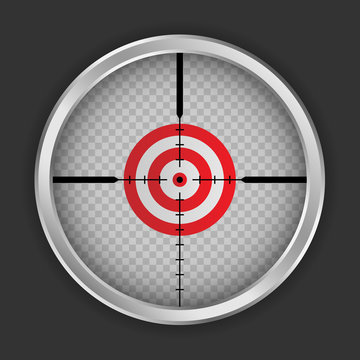 Crosshair target icon. Realistic illustration of crosshair target vector icon for web design