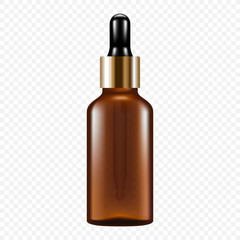 Dropper in glass bottle icon. Realistic illustration of dropper in glass bottle vector icon for web design