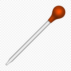 Long pipette icon. Realistic illustration of long pipette vector icon for web design