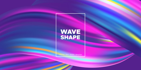 Colorful 3d Abstract Wave Banner.