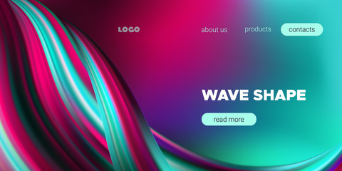 Art Brush Painted Abstract Wave Poster.