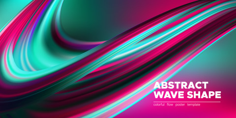 Art Brush Painted Abstract Wave Poster.