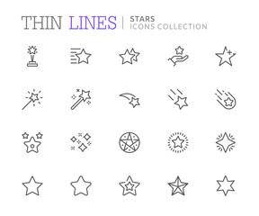 Collection of stars related line icons. Vector eps 8