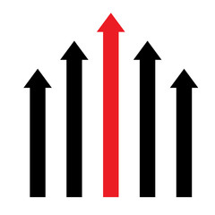 Black and red arrows