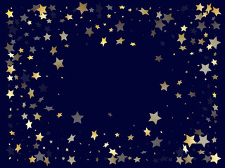 Gold gradient star dust sparkle vector background.