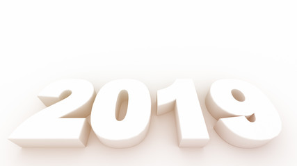 New Year 2019 3D illustration