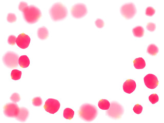Pink rose petals falling vector valentine background.