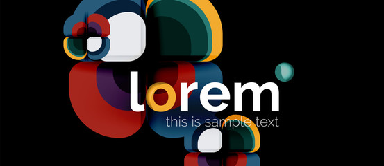 Abstract background - geometric multicolored round shapes composition. Trendy abstract layout template for business or technology presentation