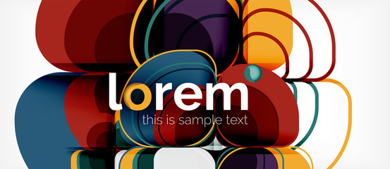 Abstract background - geometric multicolored round shapes composition. Trendy abstract layout template for business or technology presentation