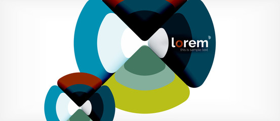 Circles and triangles geometric abstract background. Trendy abstract layout template for business or technology presentation or web brochure cover, wallpaper