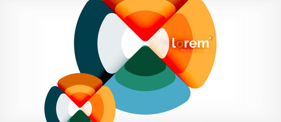 Obraz premium Circles and triangles geometric abstract background. Trendy abstract layout template for business or technology presentation or web brochure cover, wallpaper