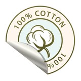 Sticker with the image of cotton and the inscription in the circle