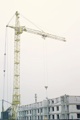 Crane and construction site