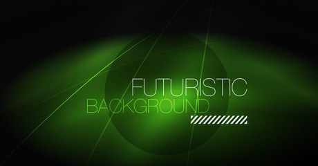 Digital technology abstract background - neon geometric design. Abstract glowing lines. Colorful techno background. Futuristic shape.