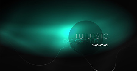 Neon lines wave background. Abstract composition