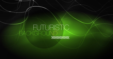 Neon lines wave background. Abstract composition