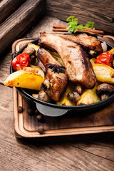 Roasted sliced barbecue pork ribs