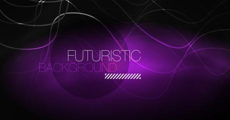 Neon lines wave background. Abstract composition